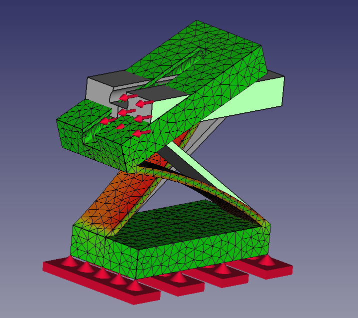 FreeCAD FEM-Simulation (von Mises)