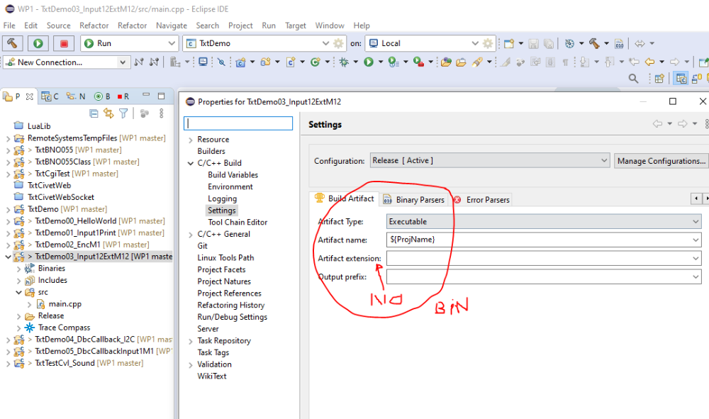 Exe file for RoboPro => C-program