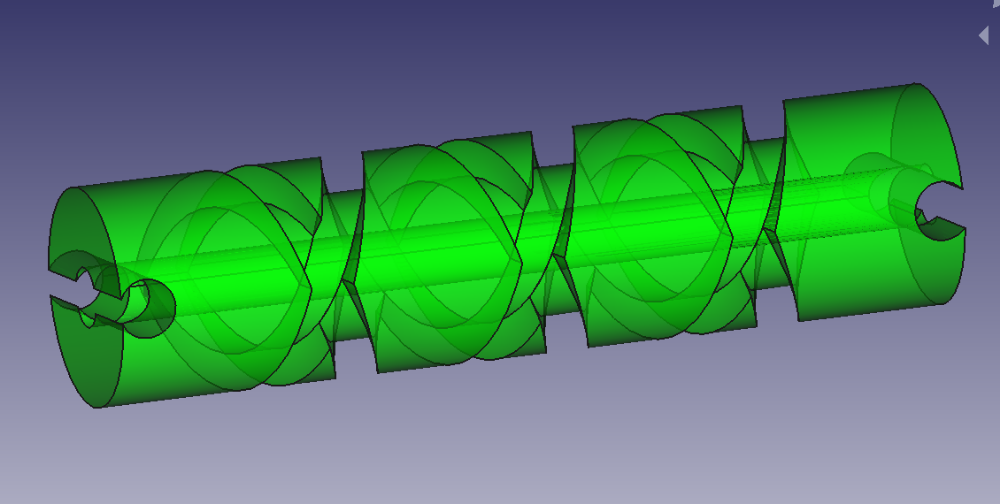 Kreuzgewindespindel FreeCAD-Modell