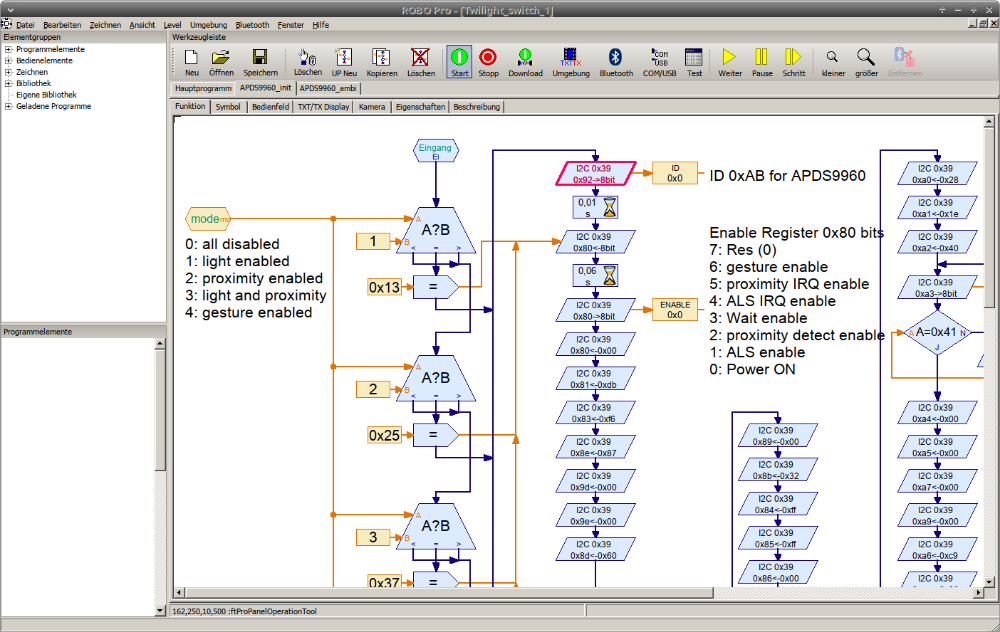 Screenshot Unterprogramm APDS9960_init