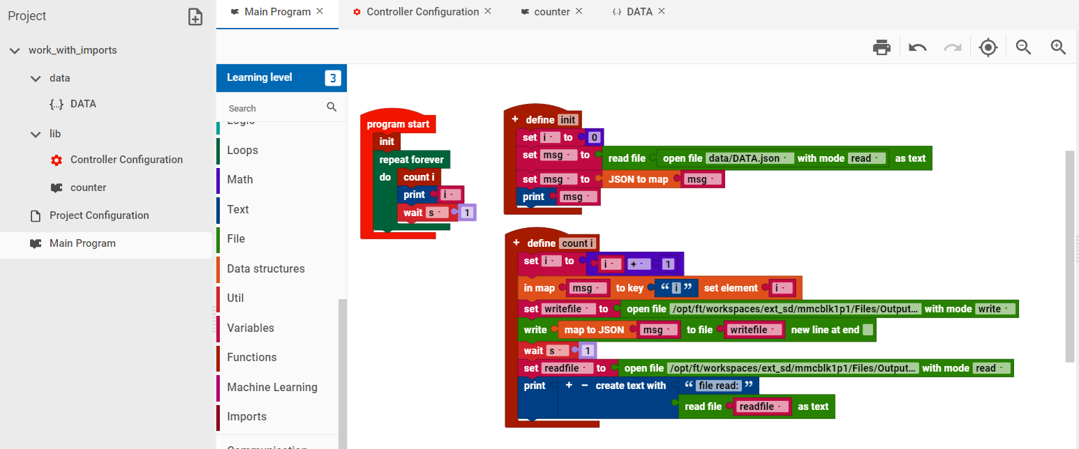 program to read and write files with TXT4.0