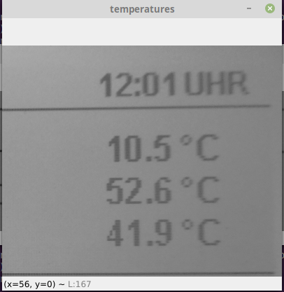 Raw-Bildausschnitt von der Camera