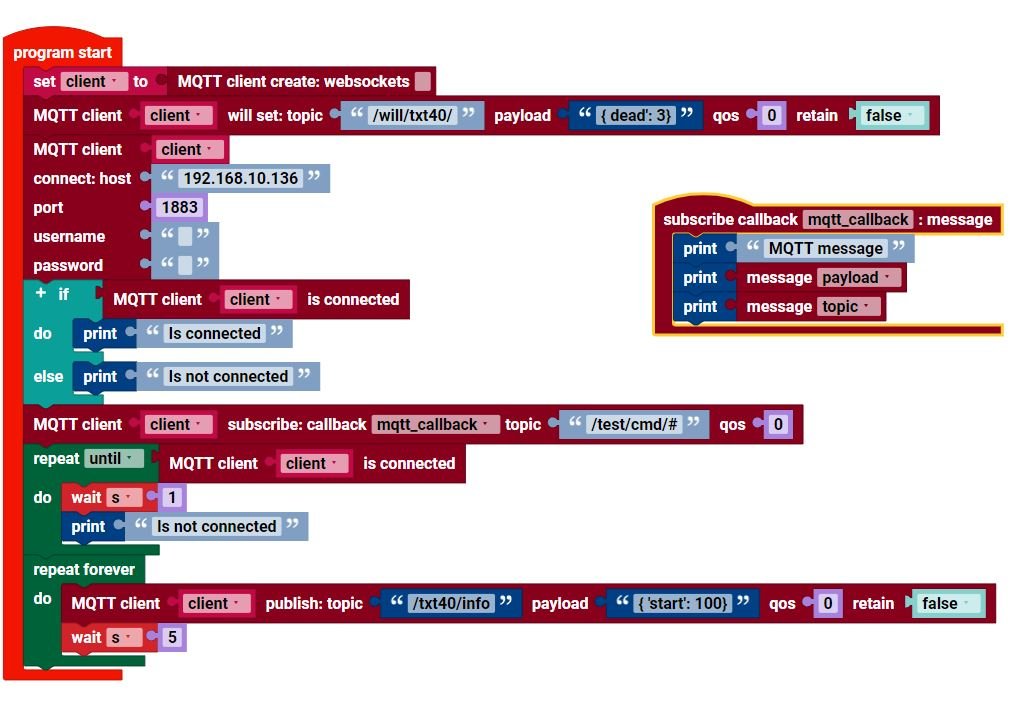 Blockly test mqtt workflow