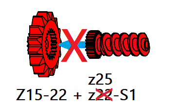 Zahnrad Z15 m1,5 Z22 m0,5 ist NICHT anreihbar mit Getriebeschnecke weil die Schnecke nicht Z22 sondern Z25 Zahne hat..gif