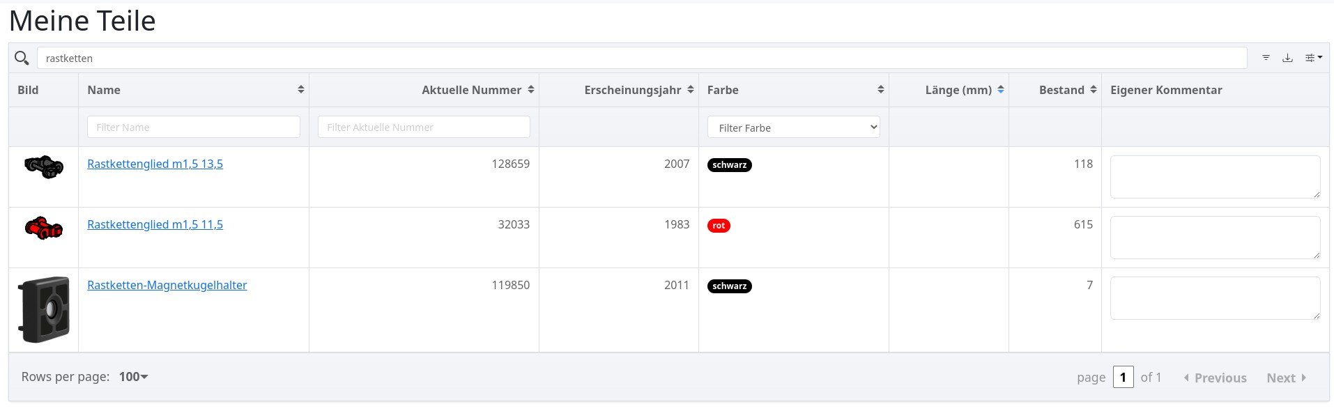Bestand auslesen