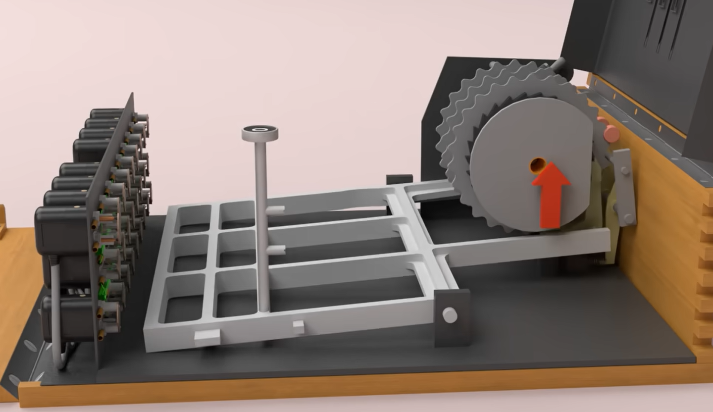 Tastaturmechanik zur Walzendrehung