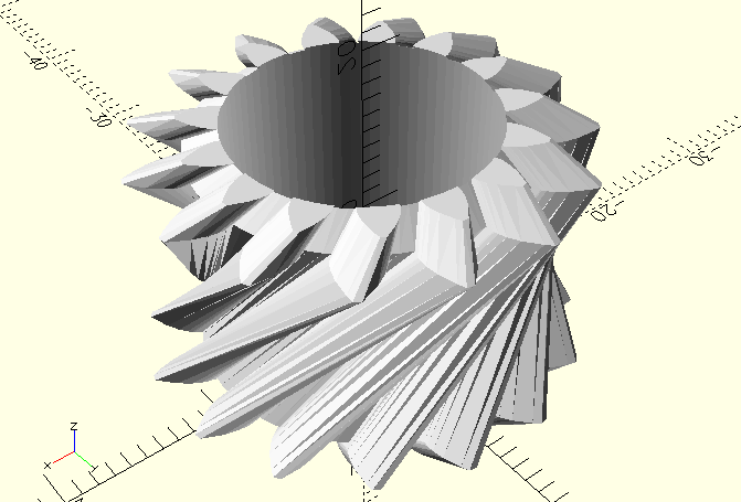 Schraubenstirnrad 45°, slices=1